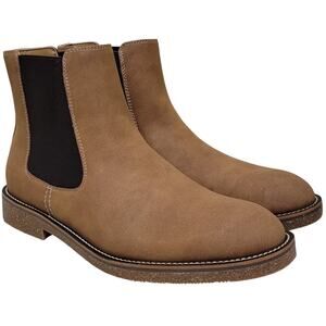 Dockers Men Novi Plain Chelsea Ankle Boots Size US 8.5M Dark Tan Faux Leather